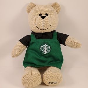 Starbucks Bearista Bear Green Apron Black Tee Shirt